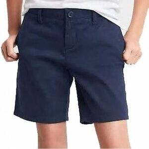 GAP Kids Girls Navy Flat Front Shorts - 14 Slim